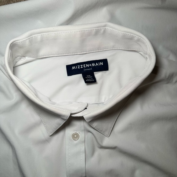 Mizzen & Main Leeward Classic Fit Men's White Dress Shirt XXL - Picture 4 of 5